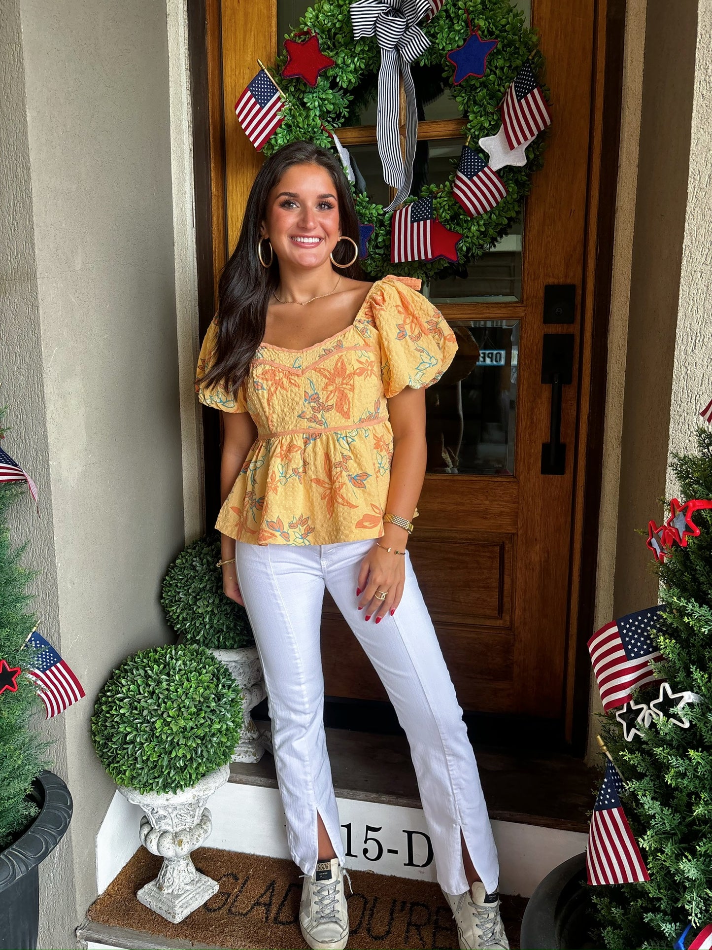 Papaya Floral Top