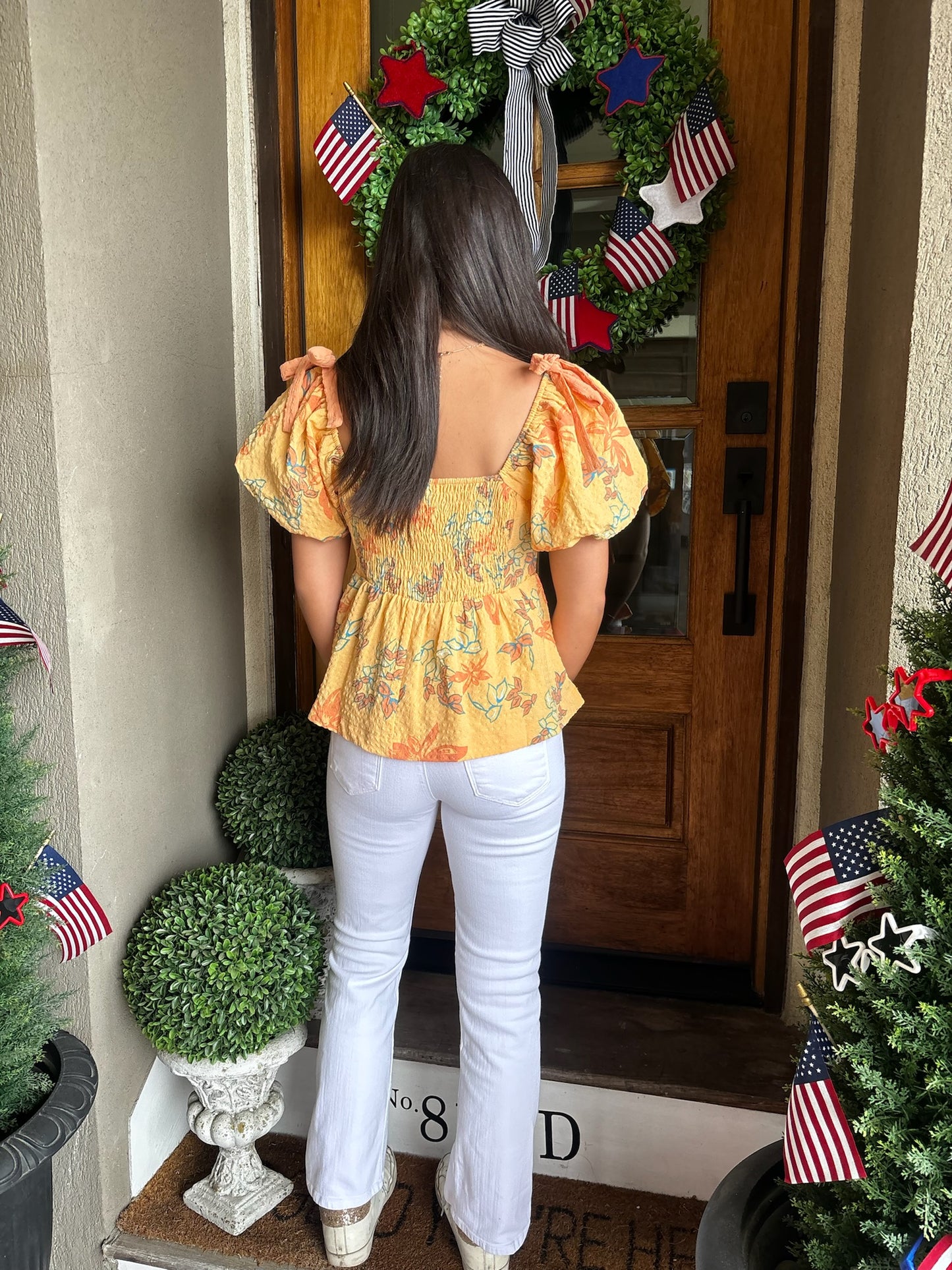 Papaya Floral Top