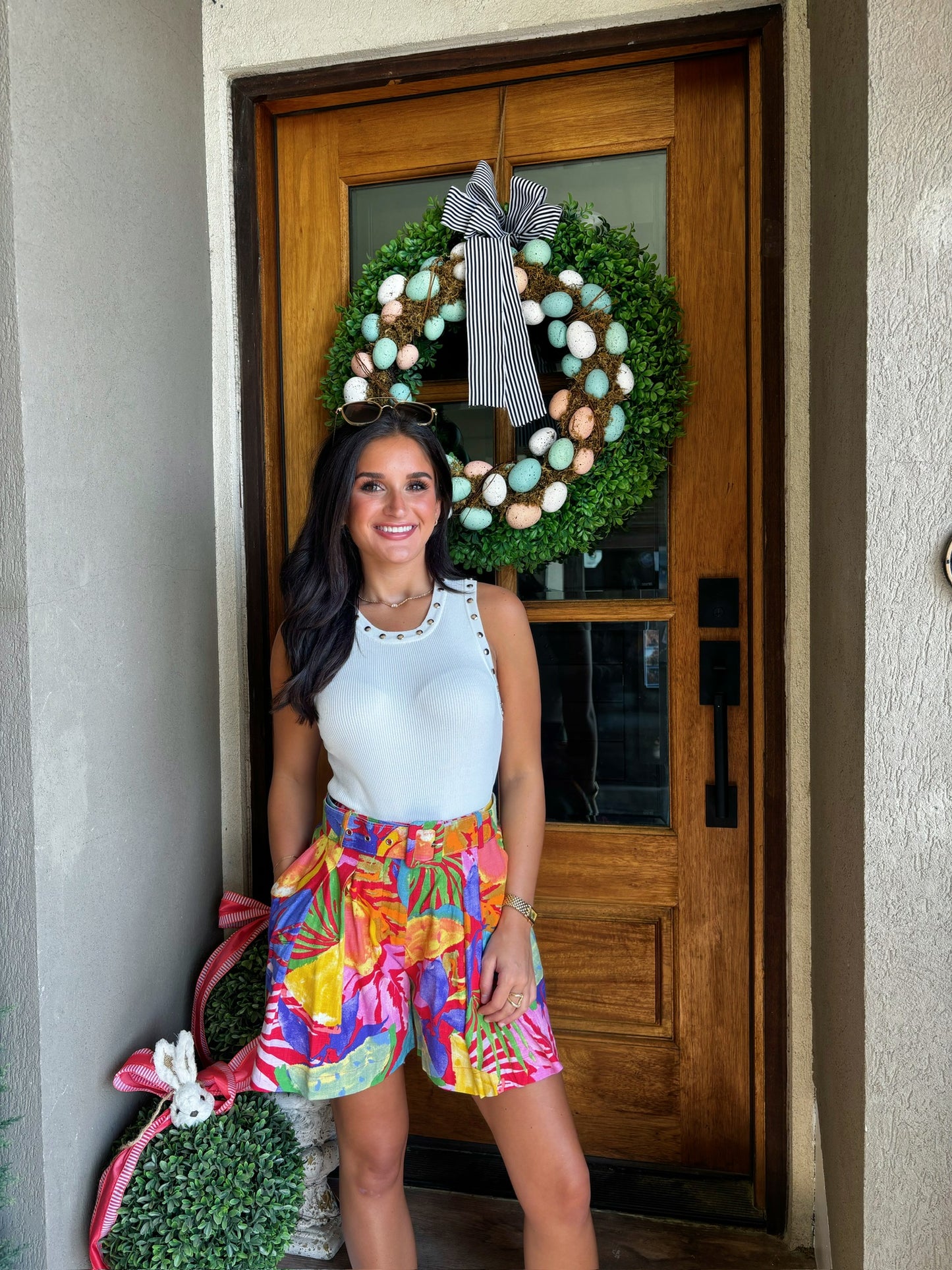 Linen Floral Shorts