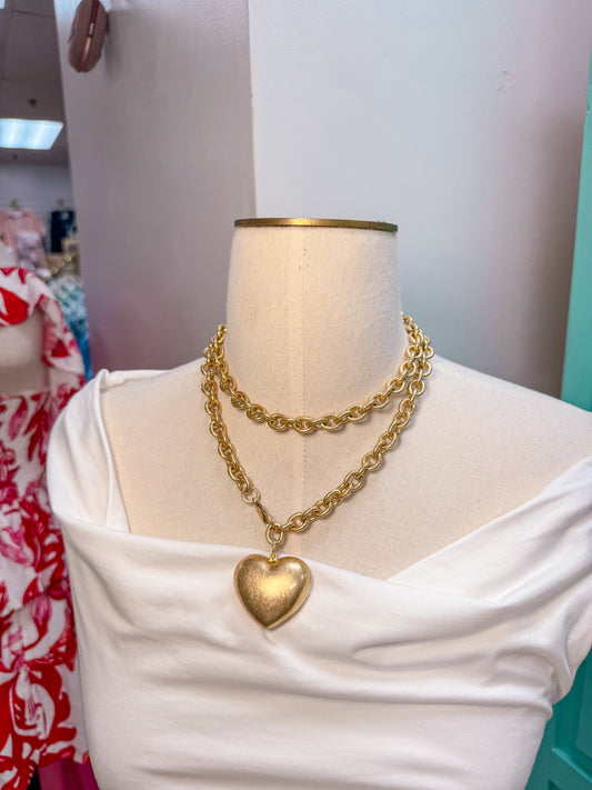 Vintage Gold Heart Necklace