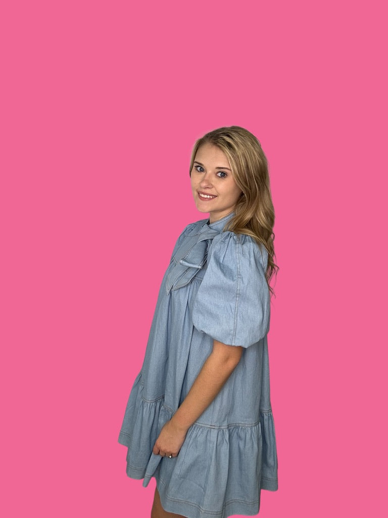 Date in Denim Dress