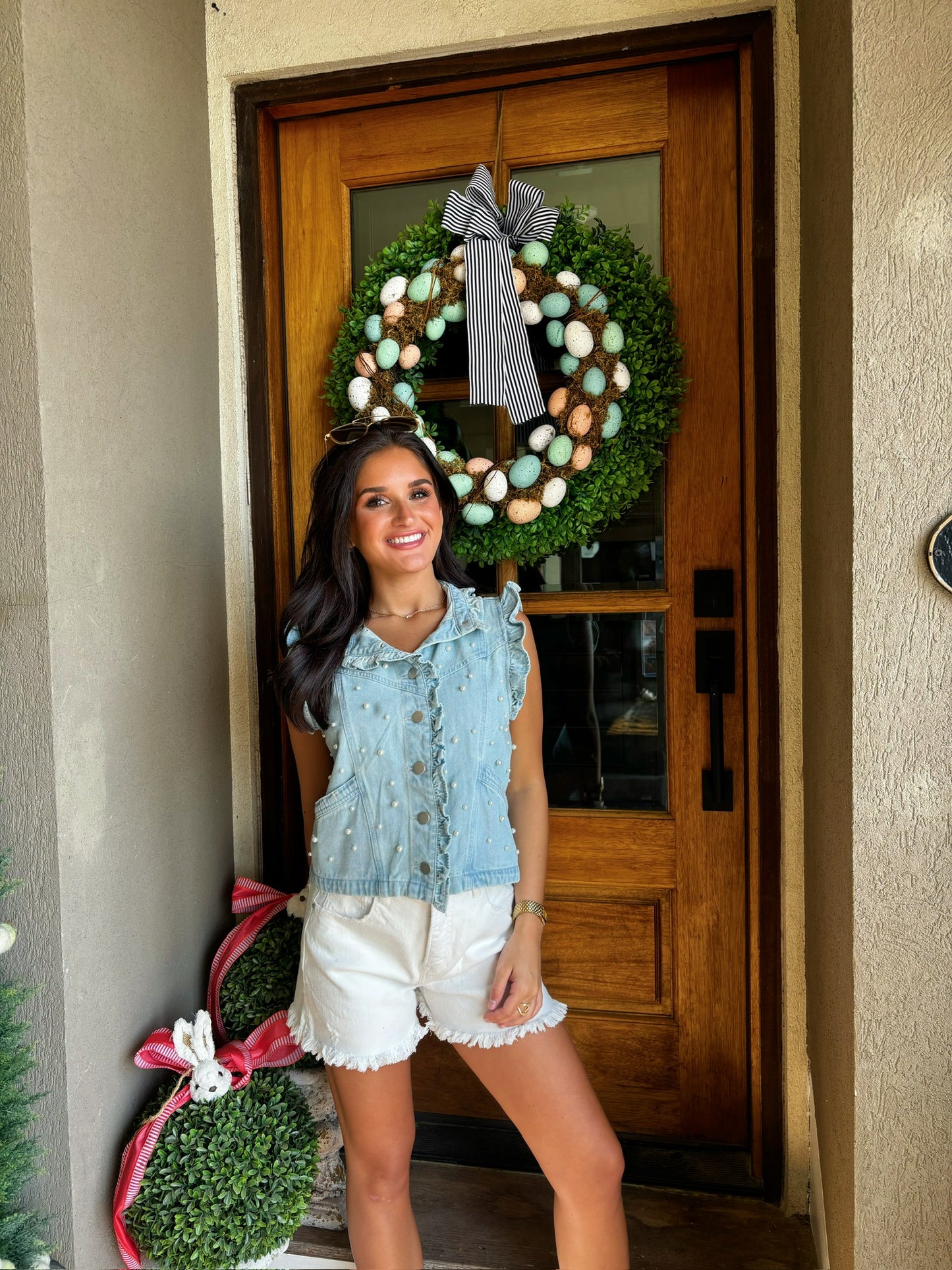 Pearl Denim Vest