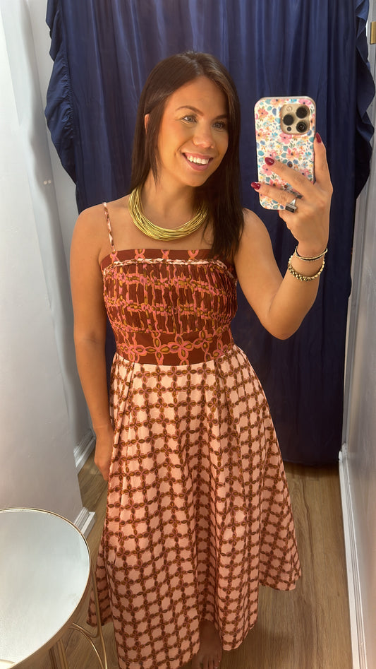 Braided Color Block Dress